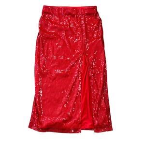 A New Day Sequin Midi Red Skirt Women’s M Dressy Wedding Guest Prom Date Night